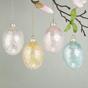 Набор подвесных украшений Радужные Яйца 9 см, 4 шт, стекло (Goodwill, Бельгия). Артикул: PE50074-набор