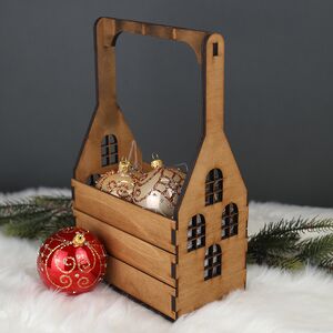 Декоративный ящик с ручкой Домик Арнем 30*18 см (Christmas Apple, Россия). Артикул: ПУ16-2