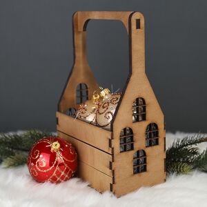 Декоративный ящик с ручкой Домик Арнем 26*17 см (Christmas Apple, Россия). Артикул: ПУ16-3