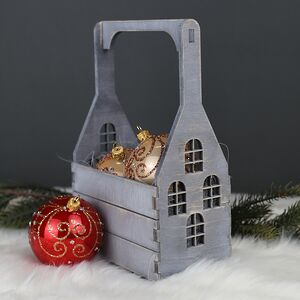 Декоративный ящик с ручкой Домик Алсмер 26*17 см (Christmas Apple, Россия). Артикул: ПУ17-3