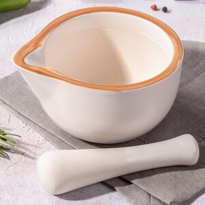 Керамическая ступка с пестиком Beeston 13 см бежевая Koopman (Купман) фото 3