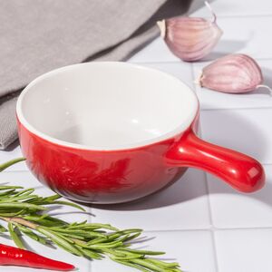 Керамическая кокотница Мальта 7 см красная