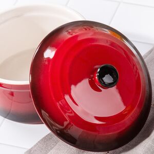 Керамическая кокотница с крышкой Мальта 10*5 см, 300 мл, красная Koopman фото 2