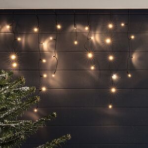 Светодиодная гирлянда Бахрома Profi Rubber 3.1*0.5 м, 120 теплых белых LED ламп, черный КАУЧУК+ПВХ, соединяемая, IP65