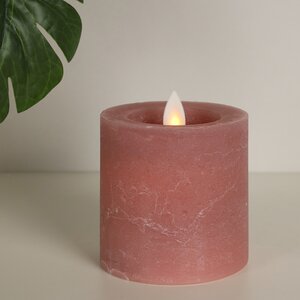 Светодиодная свеча с имитацией пламени Arevallo 7.5 см, розовая, батарейка (Peha, Нидерланды). Артикул: RC-20450