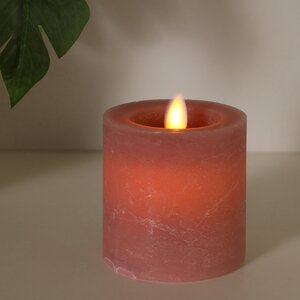 Светодиодная свеча с имитацией пламени Arevallo 7.5 см, розовая, батарейка Peha фото 2