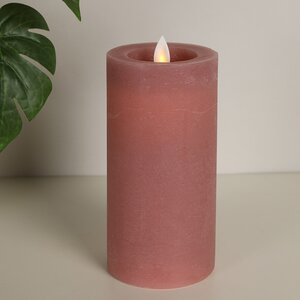 Светодиодная свеча с имитацией пламени Arevallo 15 см, розовая, батарейка Peha фото 1