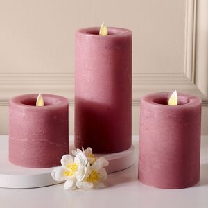 Светодиодная свеча с имитацией пламени Arevallo, розовая, батарейка