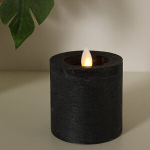 Светодиодная свеча с имитацией пламени Arevallo 7.5 см, антрацитовая, батарейка Peha фото 1