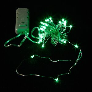 Светодиодная гирлянда Роса на батарейках, 30 зеленых MINILED ламп, 3 м, серебряная проволока BEAUTY LED фото 2