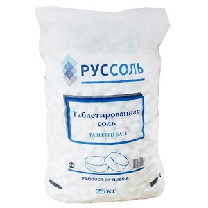 Соль для хлоргенератора, 25 кг, в таблетках (Руссоль, Россия). Артикул: рс-001