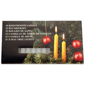 Столовые свечи мини Кристи 10 см белые, 15 шт, парафин (Koopman, Нидерланды). Артикул: S37151500