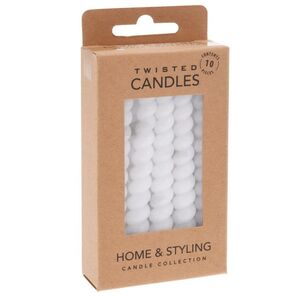 Свечи витые Mini Collection 10 см, 10 шт, белые (Koopman, Нидерланды). Артикул: S37700000