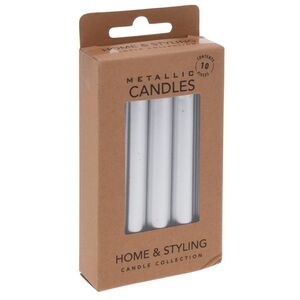 Столовые свечи Mini Collection - Серебряный металлик 10 см, 10 шт (Koopman, Нидерланды). Артикул: S37700050