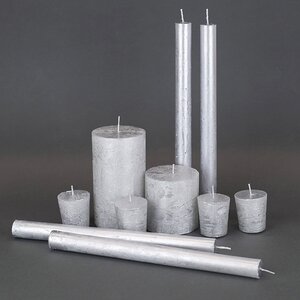 Декоративная свеча Металлик Макси 120*68 мм серебряная Kaemingk фото 3