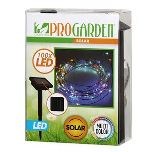Гирлянда на солнечной батарее Роса Solar ProGarden 5 м, 100 разноцветных LED, серебряная проволока, контроллер, IP44 Koopman фото 4