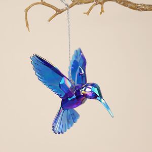 Елочная игрушка Хрустальная Колибри 11 см радужно-синяя (Kurts Adler, Нидерланды). Артикул: T1509-синяя-радужная