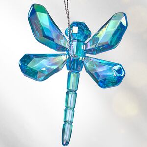 Елочная игрушка Перламутровая Стрекоза 5 см синяя
