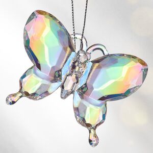 Елочная игрушка Перламутровая Бабочка 6 см, светло-розовая