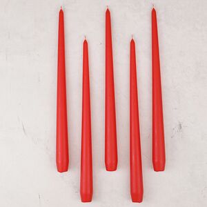 Высокие свечи Андреа Velvet 30 см, 5 шт, красные (Candleslight, Россия). Артикул: всв-30-11-набор-5