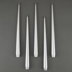 Высокие свечи 30 см Андреа Velvet серебряные, 5 шт (Candleslight, Россия). Артикул: всв-30-6-набор-5