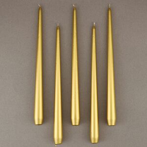 Высокие свечи Андреа Velvet 30 см, 5 шт, золотые (Candleslight, Россия). Артикул: всв-30-7-набор-5