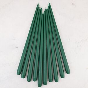 Высокие свечи 40 см Андреа Velvet темно-зеленые, 10 шт (Candleslight, Россия). Артикул: всв-40-12-набор