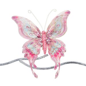 Елочная игрушка Бабочка Мирабель 19 см, клипса