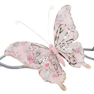 Елочная игрушка Бабочка Ариандель 21 см, розовая, клипса