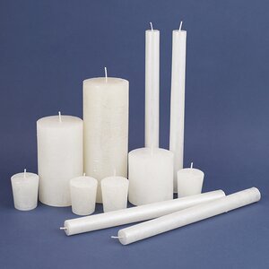 Декоративная свеча Металлик Миди 70*68 мм белая Kaemingk фото 2
