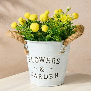 Искусственный цветок в горшке Мимоза и Луговые травы 19 см