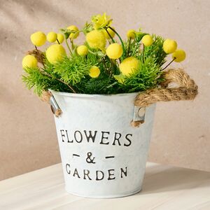 Искусственный цветок в горшке Мимоза и Лиственница 19 см