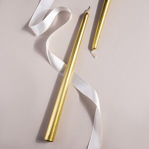 Высокая свеча Agrate Brianza 30 см золотая (Due Esse Christmas, Италия). Артикул: XNA08004441