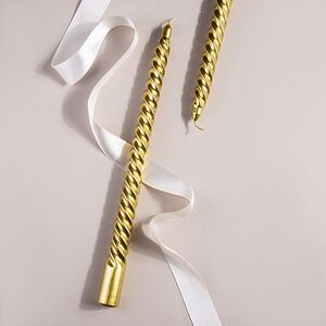 Витая свеча Gambassi Terme 30 см золотая