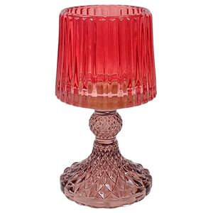 Стеклянный подсвечник-бокал Alessio 15 см красный (Due Esse Christmas, Италия). Артикул: XNA24035711-3