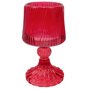 Стеклянный подсвечник-бокал Alessio 15 см алый (Due Esse Christmas, Италия). Артикул: XNA24035711-4