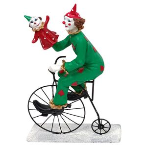 Декоративная фигурка Клоун Бернард на велосипеде 30 см зеленая (Due Esse Christmas, Италия). Артикул: XNA24052441-2