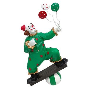 Декоративная фигурка Клоун - Трюкач с шарами 27 см зеленая (Due Esse Christmas, Италия). Артикул: XNA24052461-1