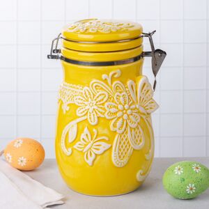 Банка для хранения с крышкой Бабочка 20 см желтая Due Esse Christmas (Ду Эссе Кристмас) фото 4