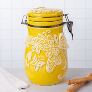 Банка для хранения с крышкой Easy Butterfly 20 см желтая