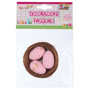 Пасхальное украшение Лиловое Гнездышко 7 см Due Esse Christmas (Ду Эссе Кристмас) фото 3