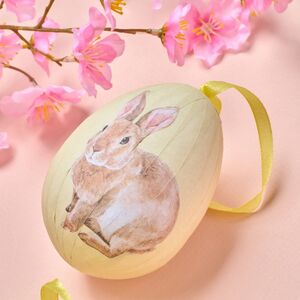 Пасхальные украшения Яйца: Пушистый Кролик 9 см желтые, 3 шт Due Esse Christmas (Ду Эссе Кристмас) фото 2