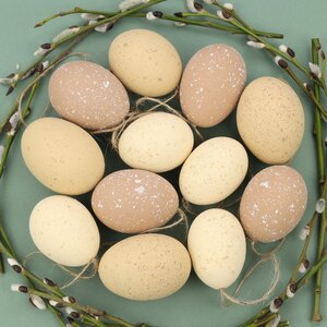 Пасхальные украшения Яйца: Propio Eggs 6 см, 12 шт, натуральные (Due Esse Christmas, Италия). Артикул: XPA21000251