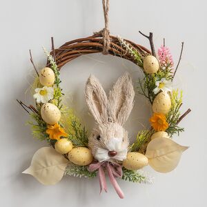 Подвесное украшение Пасхальный Венок Кролик 20 см (Due Esse Christmas, Италия). Артикул: XPA22001871