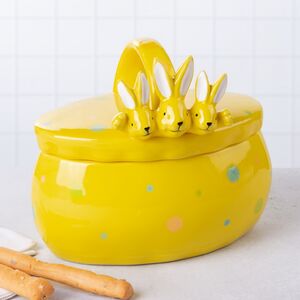 Конфетница Дружелюбные Кролики 17*15 см желтая Due Esse Christmas (Ду Эссе Кристмас) фото 5