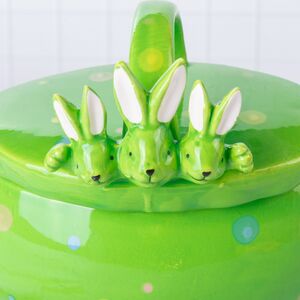 Конфетница Дружелюбные Кролики 17*15 см зеленая Due Esse Christmas (Ду Эссе Кристмас) фото 2