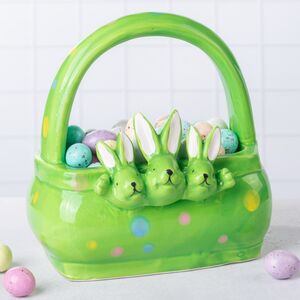 Конфетница Three Bunny 15 см зеленая