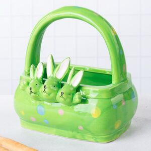 Конфетница Три Кролика 15 см зеленая Due Esse Christmas (Ду Эссе Кристмас) фото 5