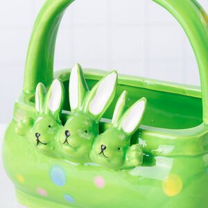 Конфетница Три Кролика 15 см зеленая Due Esse Christmas (Ду Эссе Кристмас) фото 2