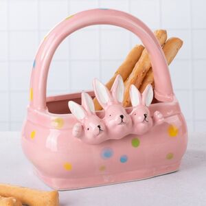 Конфетница Три Кролика 15 см розовая